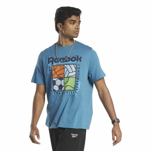 Kortærmet T-shirt til Mænd Reebok GS Rec Center Blå - XL