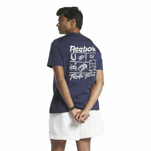 Kortærmet T-shirt til Mænd Reebok GS Tailgate Team Mørkeblå - S