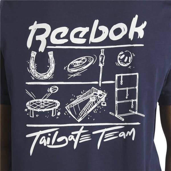 Kortærmet T-shirt til Mænd Reebok GS Tailgate Team Mørkeblå - S