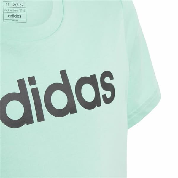 Lasten Lyhythihainen paita Adidas Linear Logo Vihreä Akvamariini - 9-10 vuotta