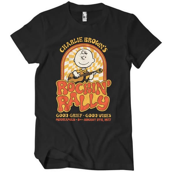 Charlie Browns Rockin Rally T-Shirt Black Small