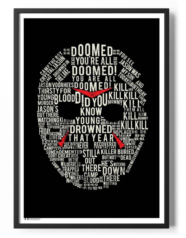 Friday The 13th Wording Poster 50x70