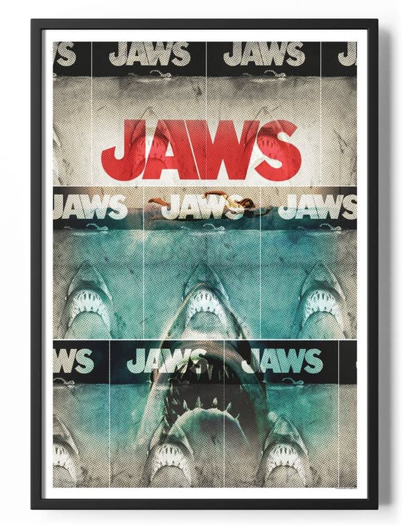 Jaws Halftone Moire Poster 50x70