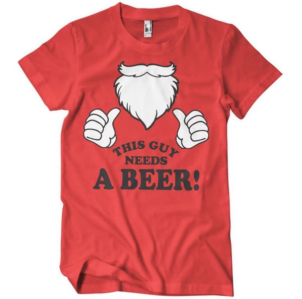 This Guy Needs A Beer T-Shirt Red Small