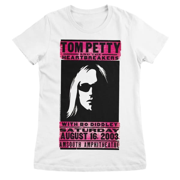 Tom Petty - Amsouth Poster T-Shirt Girly Tee White Small