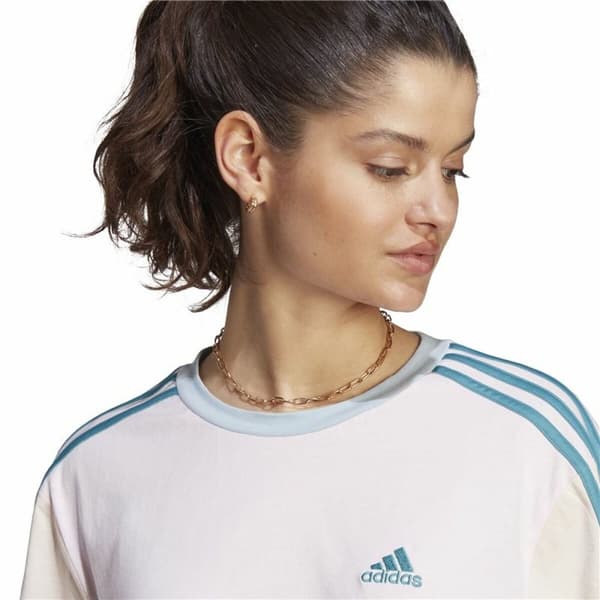 Naisten T-paita Adidas 3S Cr Valkoinen - 2XS
