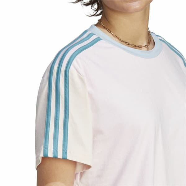 Naisten T-paita Adidas 3S Cr Valkoinen - 2XS