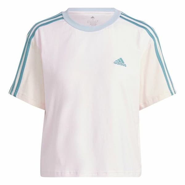 Naisten T-paita Adidas 3S Cr Valkoinen - 2XS