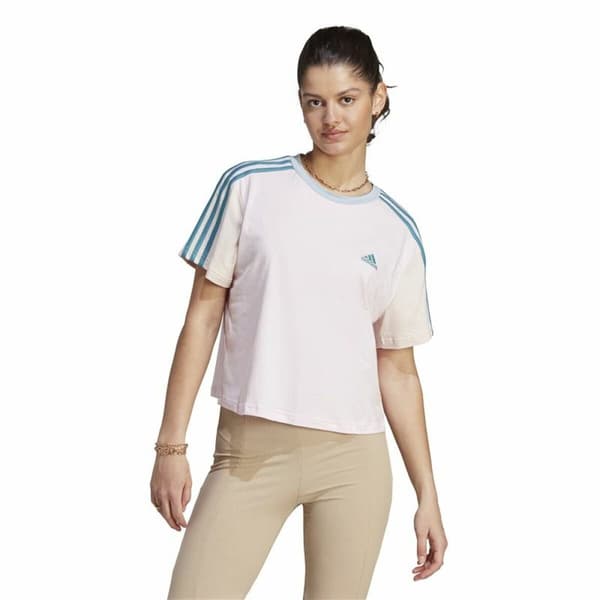T-shirt med kortärm Dam Adidas 3S Cr Vit - 2XS
