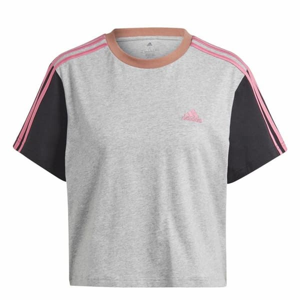 Kortarmet T-skjorte til Kvinner Adidas 3S Cr Grå - S