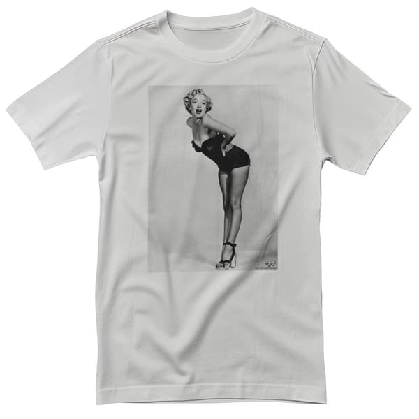 Marilyn Monroe Bathing Suit Pose Portrait T-Shirt White X-Large