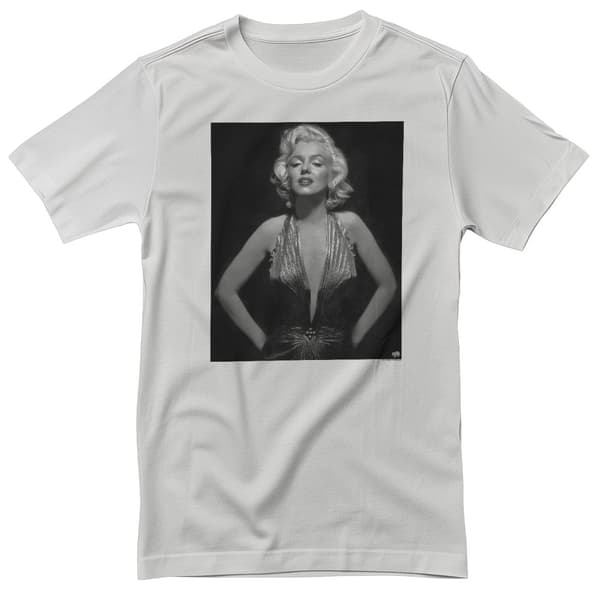 Marilyn Monroe - Fancy Low Cut  Portrait T-Shirt White Large