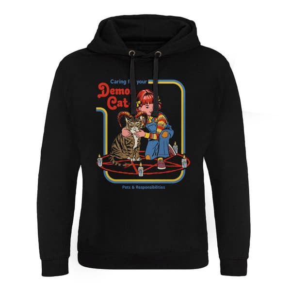 Caring For Your Demon Cat Epic Hoodie Black XX-Large