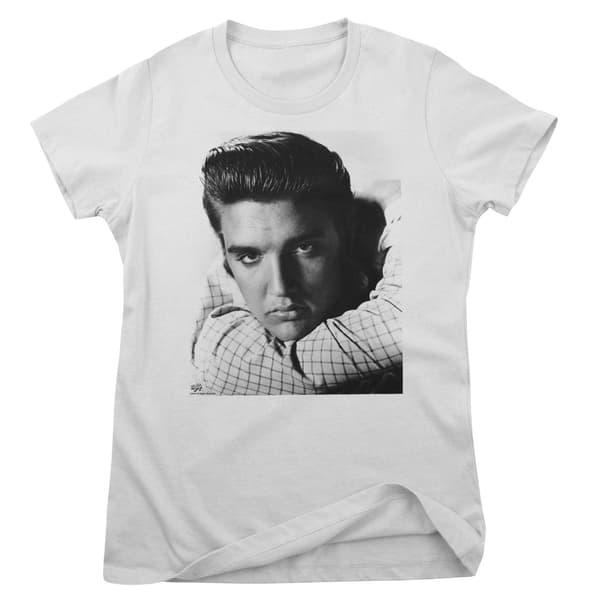 Elvis Presley - Love Me Tender Portrait Girly Tee White XX-Large