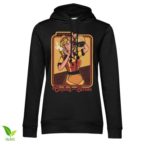 Coping With Stress Girly Hoodie Black XX-Large