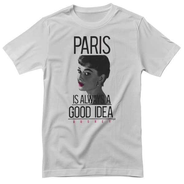 Audrey Hepburn - Paris Is Always A Good Idea T-Shirt White Medium