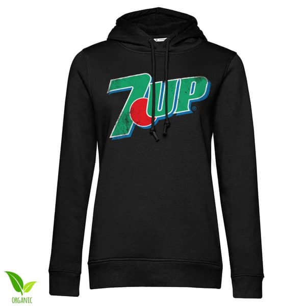 7-UP 80s Washed Logo Girly Hoodie Black Large