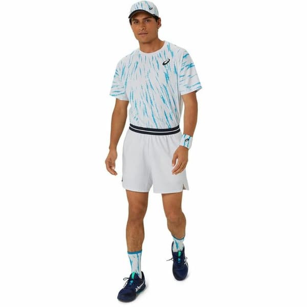 Sporttröja med ärmar Asics Game Ss Top Vit Ljusblå Tennis - XL