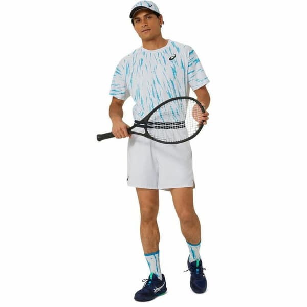 Sporttröja med ärmar Asics Game Ss Top Vit Ljusblå Tennis - L