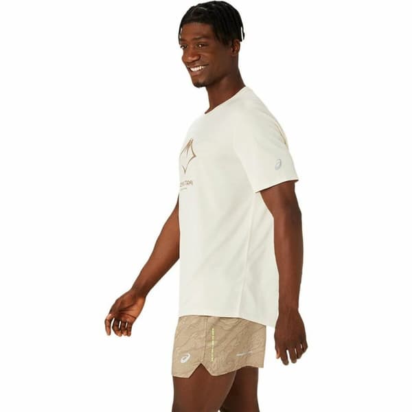 T-shirt med kortärm Asics Fujitrail Logo Ss Top Beige - XL