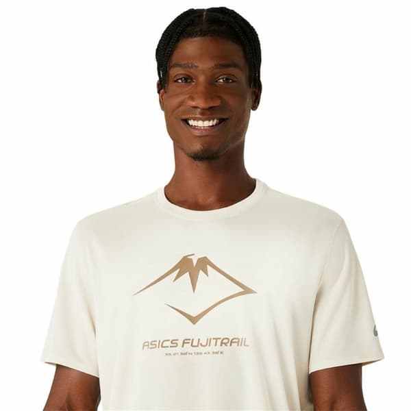 T-shirt med kortärm Asics Fujitrail Logo Ss Top Beige - XL