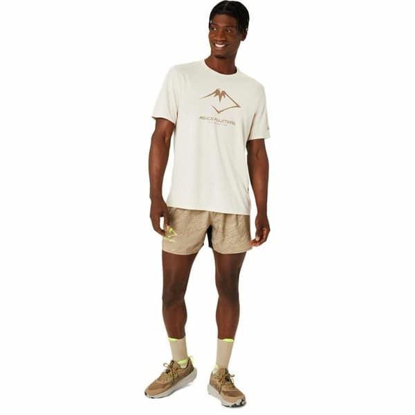 T-shirt med kortärm Asics Fujitrail Logo Ss Top Beige - XL