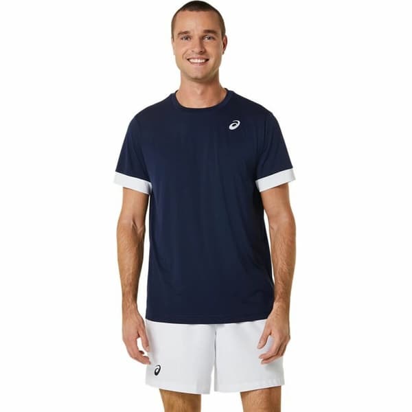 Kortærmet Sport T-shirt Asics Court Marineblå Tovtrækning - M