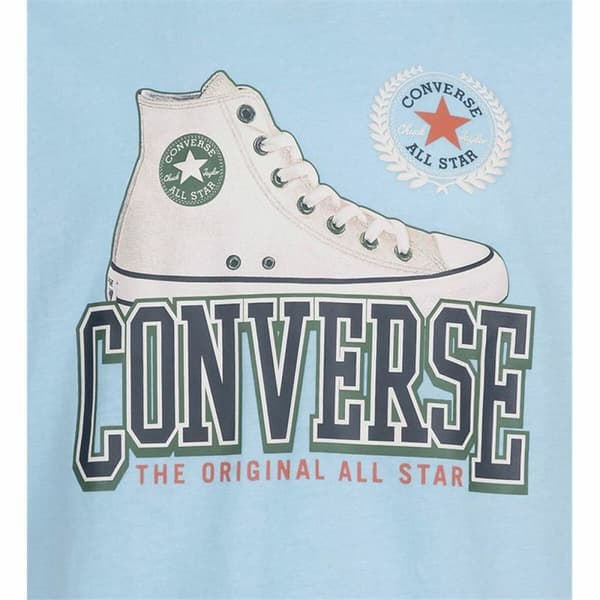 Børne Kortærmet T-shirt Converse Script Sneaker Gfx Himmelblå - 13-15 år