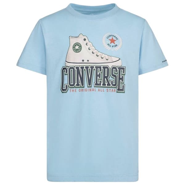 Børne Kortærmet T-shirt Converse Script Sneaker Gfx Himmelblå - 13-15 år