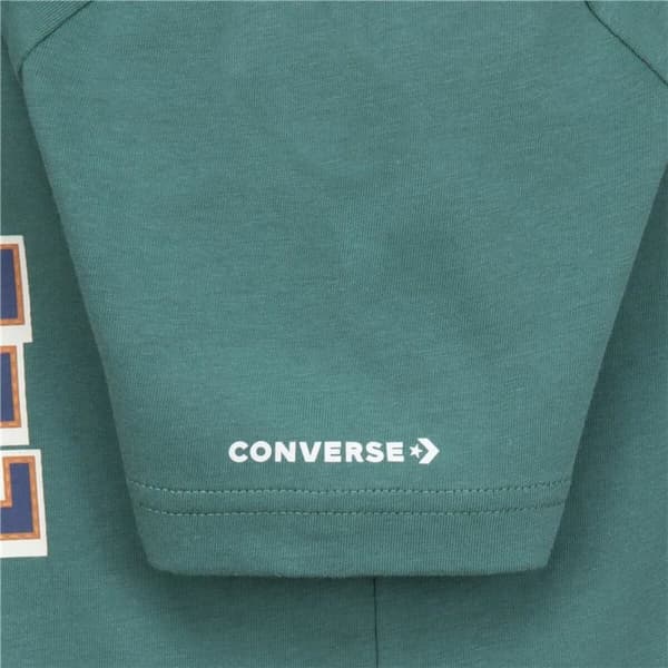 Børne Kortærmet T-shirt Converse Script Sneaker Gfx Sse Cyan - 13-15 år