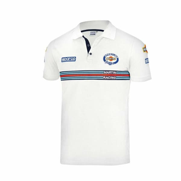 Polotröja kortärmad Herr Sparco Martini Racing Vit