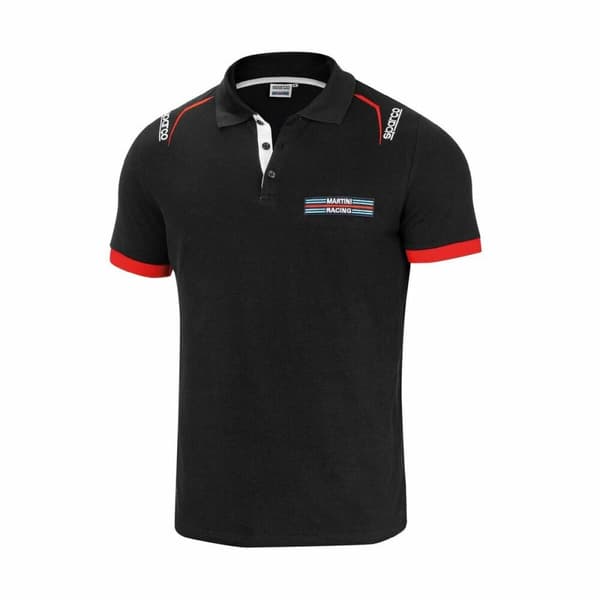 Polotröja kortärmad Herr Sparco Martini Racing Svart