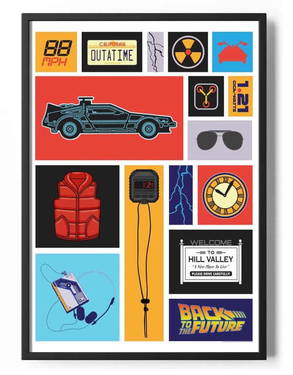 Back To The Future Clip-Art Poster 50x70