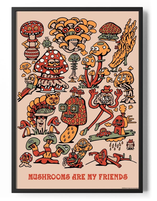Killer Acid - Mushroom Friends Poster 50x70