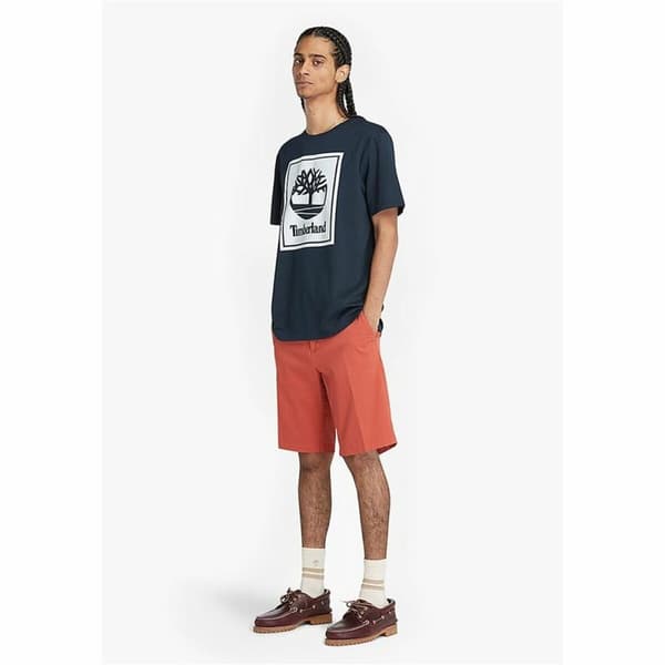 Kortærmet T-shirt til Mænd Timberland Stack Logo Sort - XXL