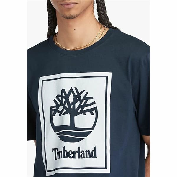 Kortærmet T-shirt til Mænd Timberland Stack Logo Sort - XXL