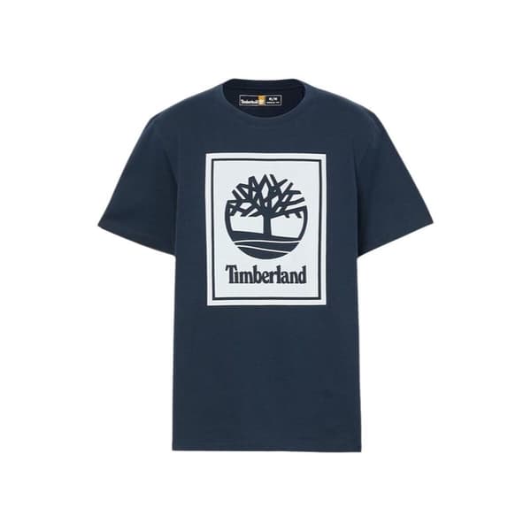 Kortærmet T-shirt til Mænd Timberland Stack Logo Sort - XXL