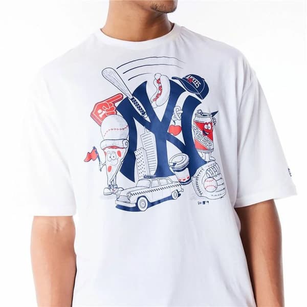 Kortarmet T-skjorte til Menn New Era MLB FOOD GRPHC OS New York Yankees Hvit - XL
