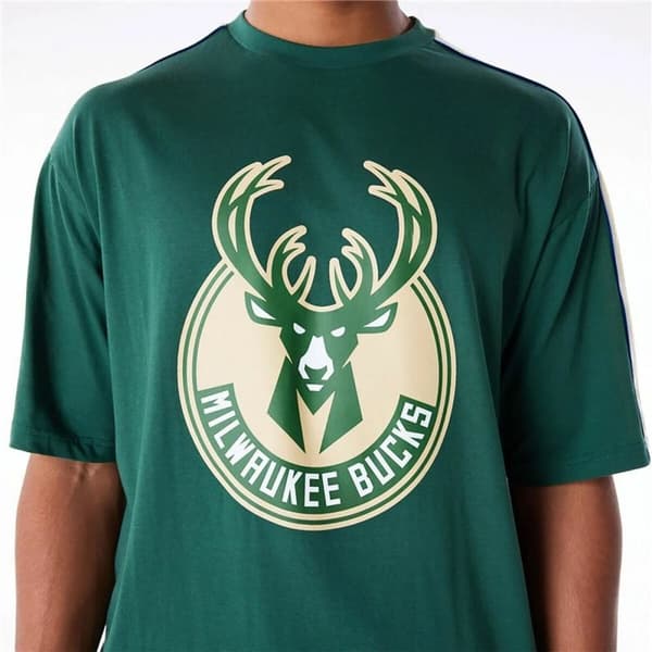 Miesten T-paita New Era NBA PANEL OS Milwaukee Bucks Vaaleanvihreä - S
