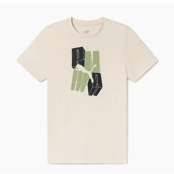 Barn T-shirt med kortärm Puma Essentials+ Graphic Beige - 7-8 år