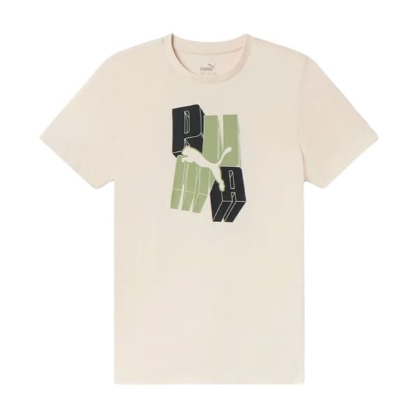Barn T-shirt med kortärm Puma Essentials+ Graphic Beige - 7-8 år