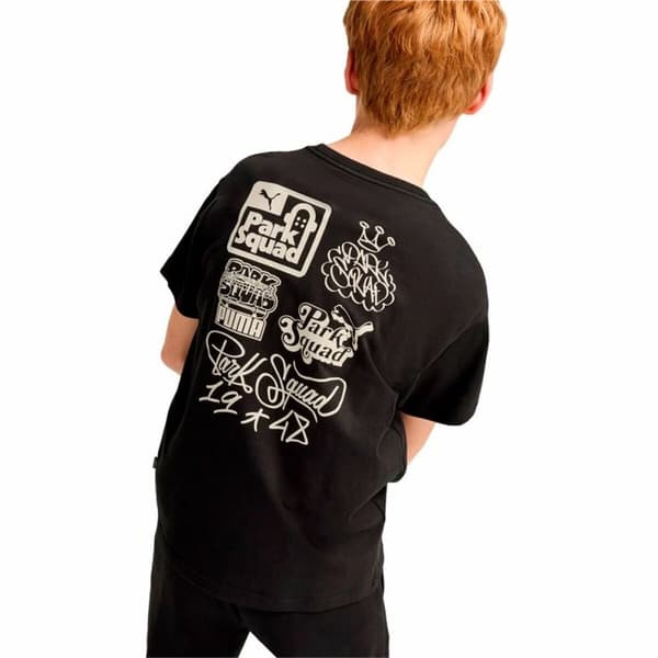 Barn T-shirt med kortärm Puma Essenntials+ Mid 90S Graphic Svart - 11-12 år
