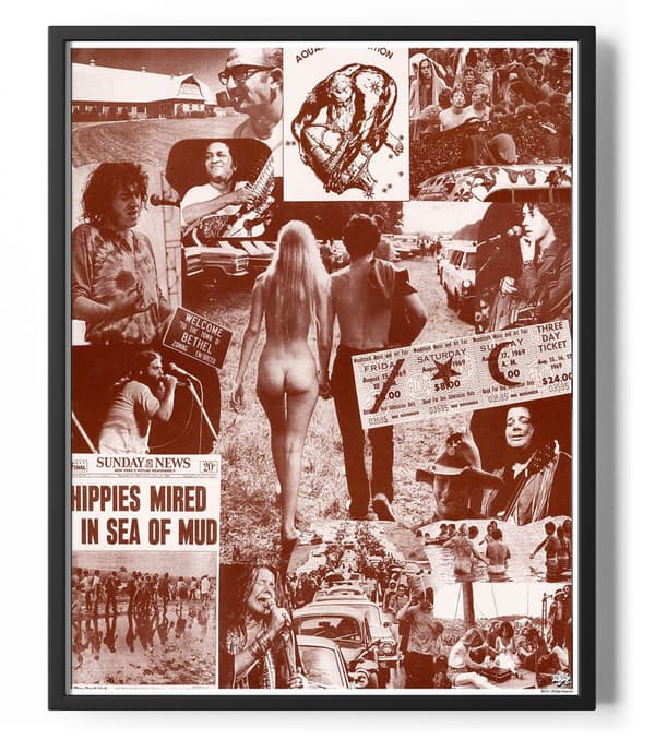 Woodstock Sea Of Mud Collage Poster 50x40