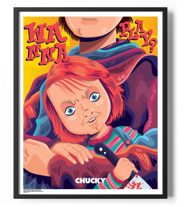 Chucky Wanna Play Cartoon Poster 50x40