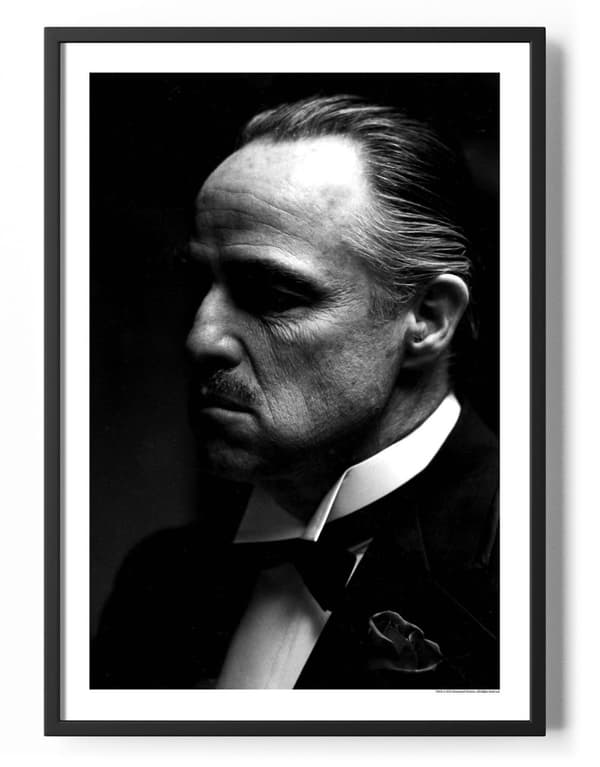 Marlon Brando - Godfather BW Photo Poster 50x70