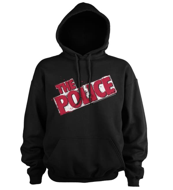 The Police Distressed Logo Hoodie Black Large