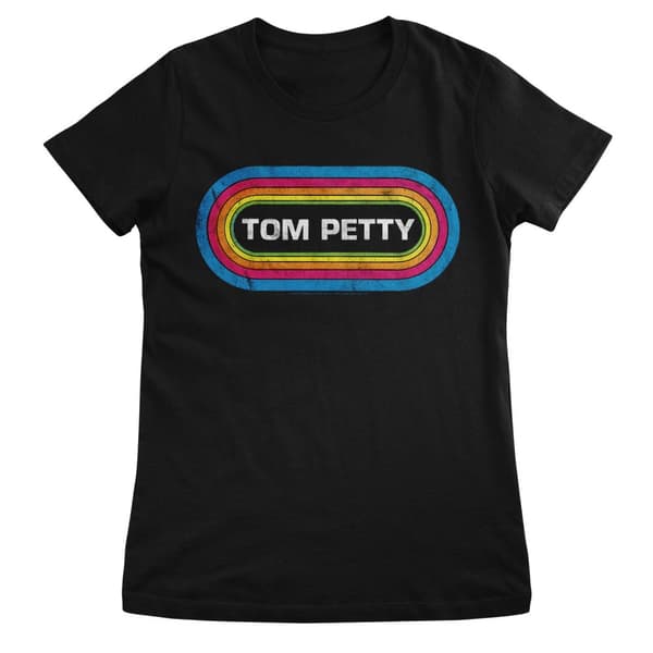 Tom Petty Retro Logo Girly Tee Black X-Large