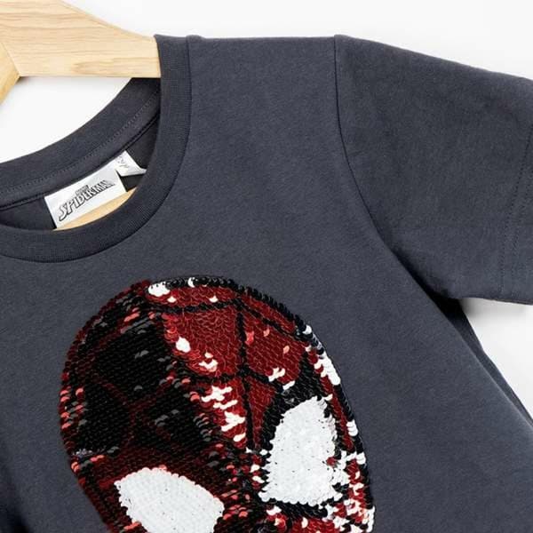 T-shirt med kortärm Barn Spider-Man Mörkgrå - 7 år
