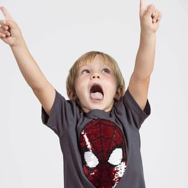 T-shirt med kortärm Barn Spider-Man Mörkgrå - 7 år
