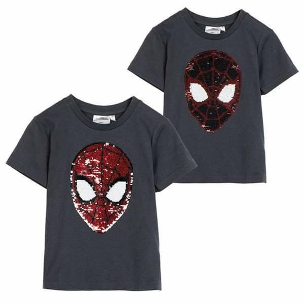 T-shirt med kortärm Barn Spider-Man Mörkgrå - 7 år